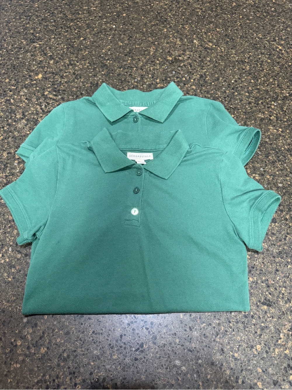 Aeropostale Dark Green School Uniform Polo BUNDLE SET LOT Girl JUNIORS Shirt Top